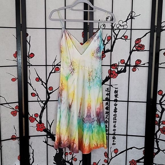 Dannijo Tye Dye Mini Slip Dress 100% Silk - Picture 7 of 9